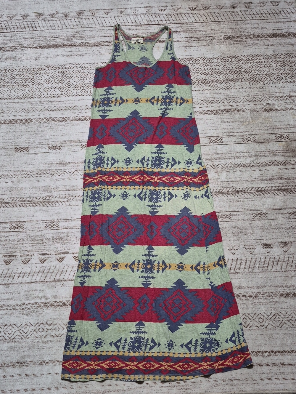 Ralph Lauren Tribal Racerback Maxi Dress - Green, Red, Blue